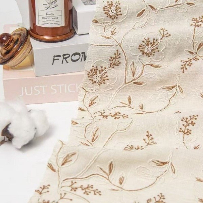 Embroidered Tulle Lace Trim Fa - Sewing Fabric 评论和价格
