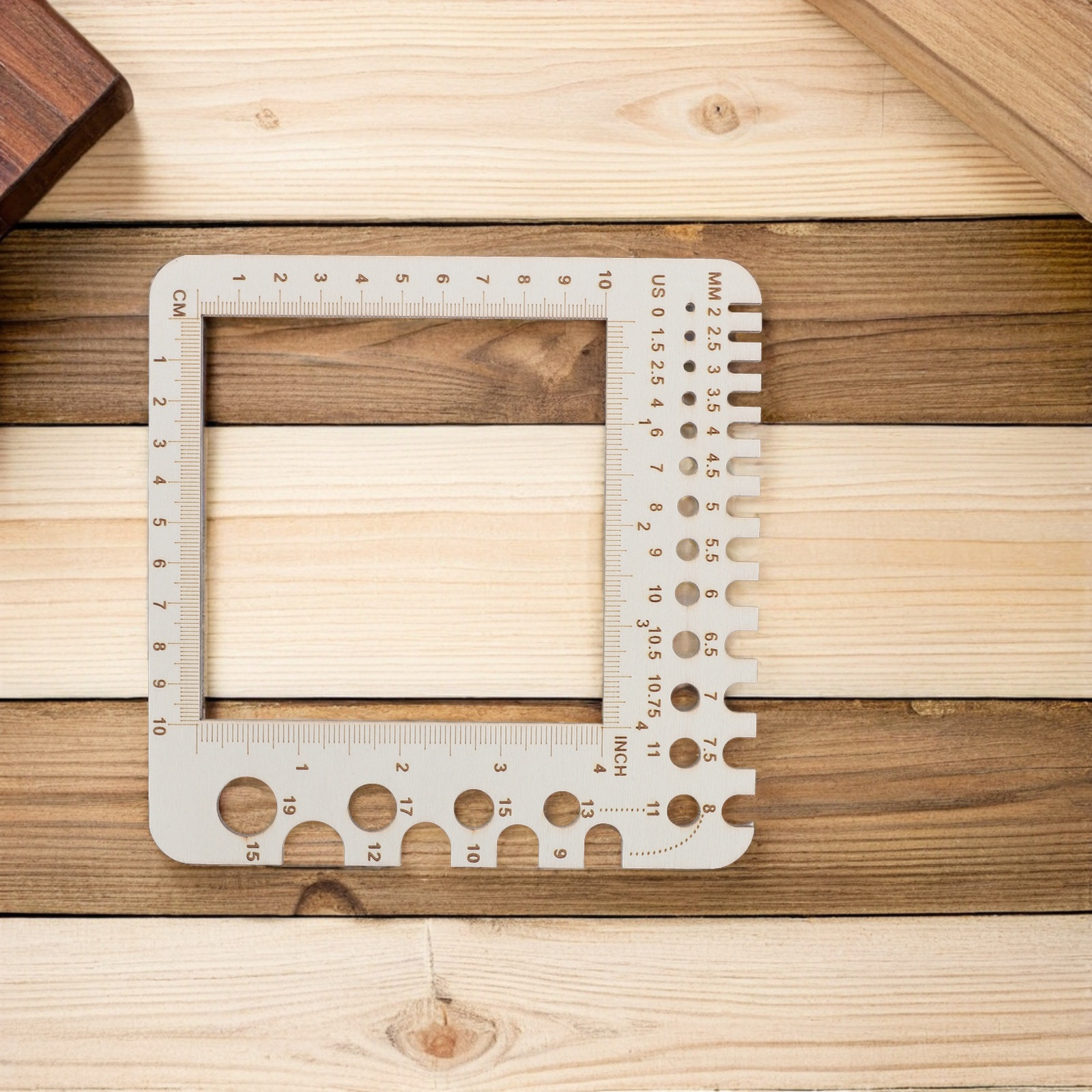 2Pcs Wooden Knitting Gauge Rul - Sewing Gauge Ruler 评论和价格