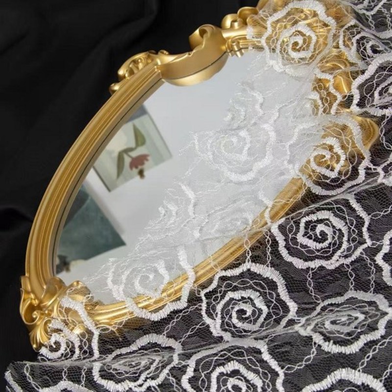 Embroidered Tulle Lace Trim Fa - Sewing Fabric 评论和价格