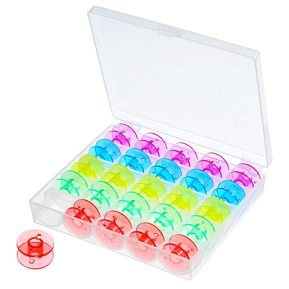 25Pcs/Set Plastic Threads Bobb - Bobbin Organizer Box 评论和价格