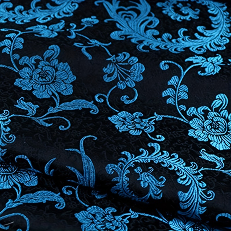 3D Blue Phoenix Tail Brocade F - Sewing Fabric 评论和价格